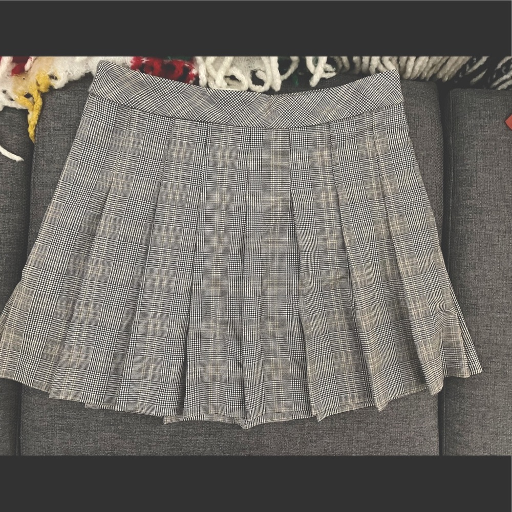 Sunday Best Gray Plaid Mini Skirt